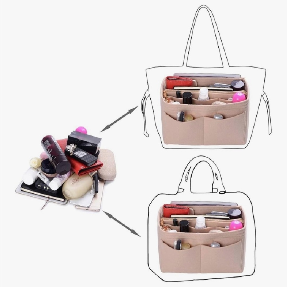 Beige Felt Bag Organizer